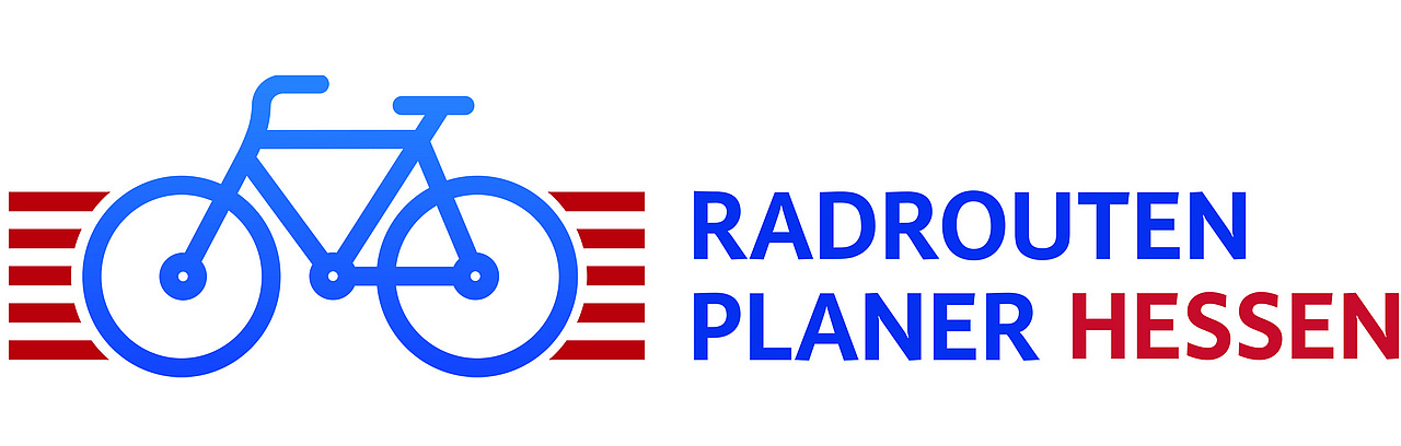 Skizze von Fahrrad mit Aufschrift Radrouten Planer Hessen