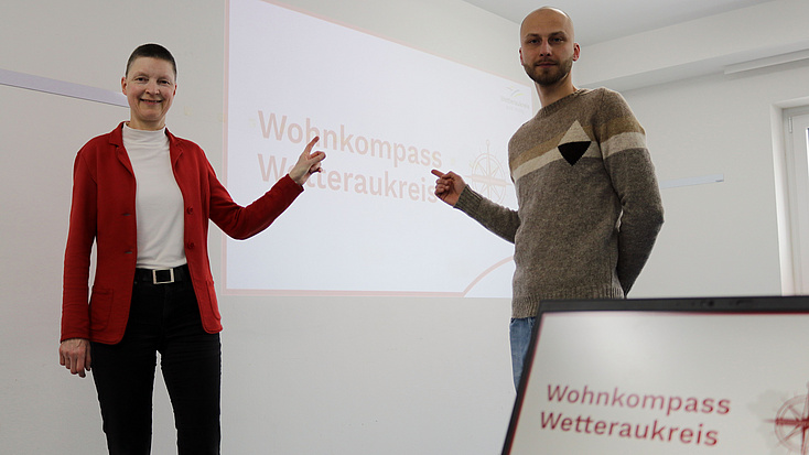 Kreisbeigeordnete Marion Götz und Markus Fischer.